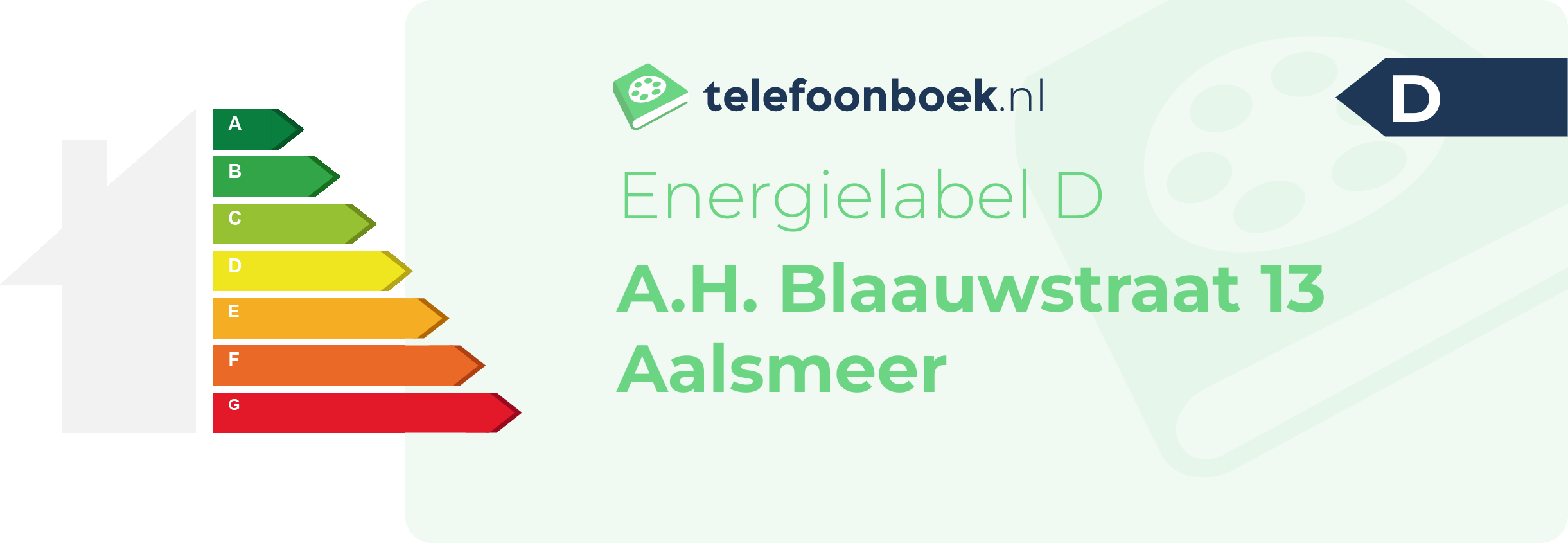 Energielabel A.H. Blaauwstraat 13 Aalsmeer