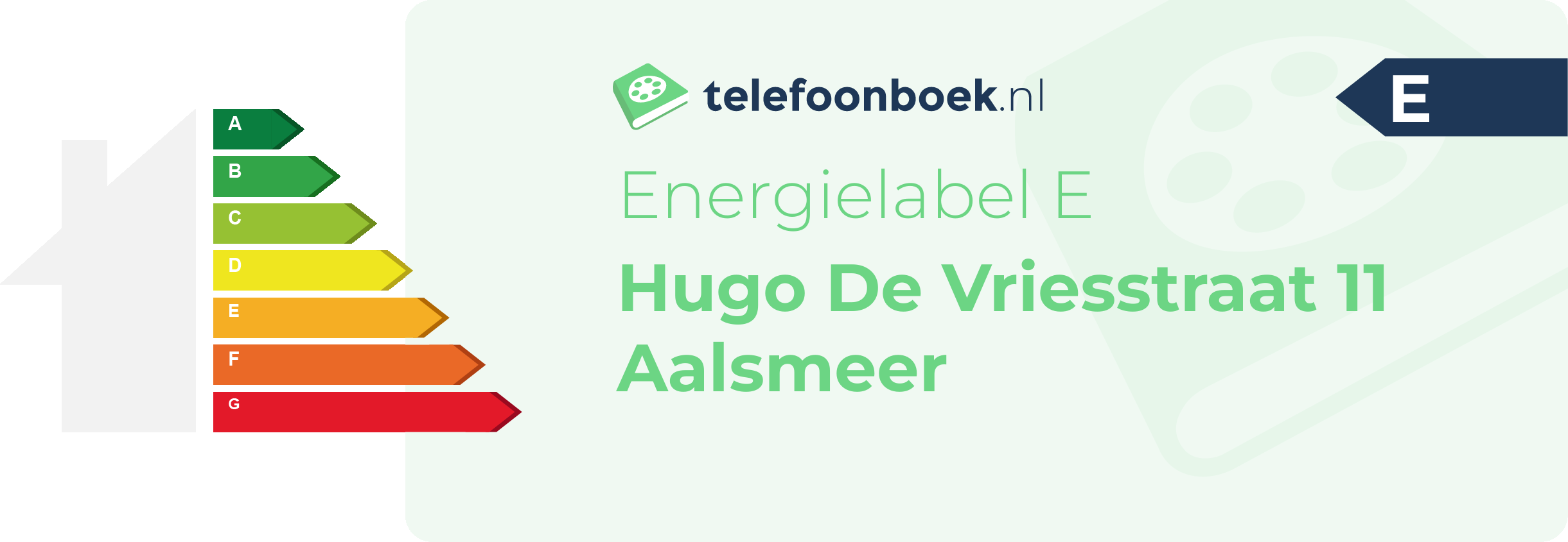 Energielabel Hugo De Vriesstraat 11 Aalsmeer