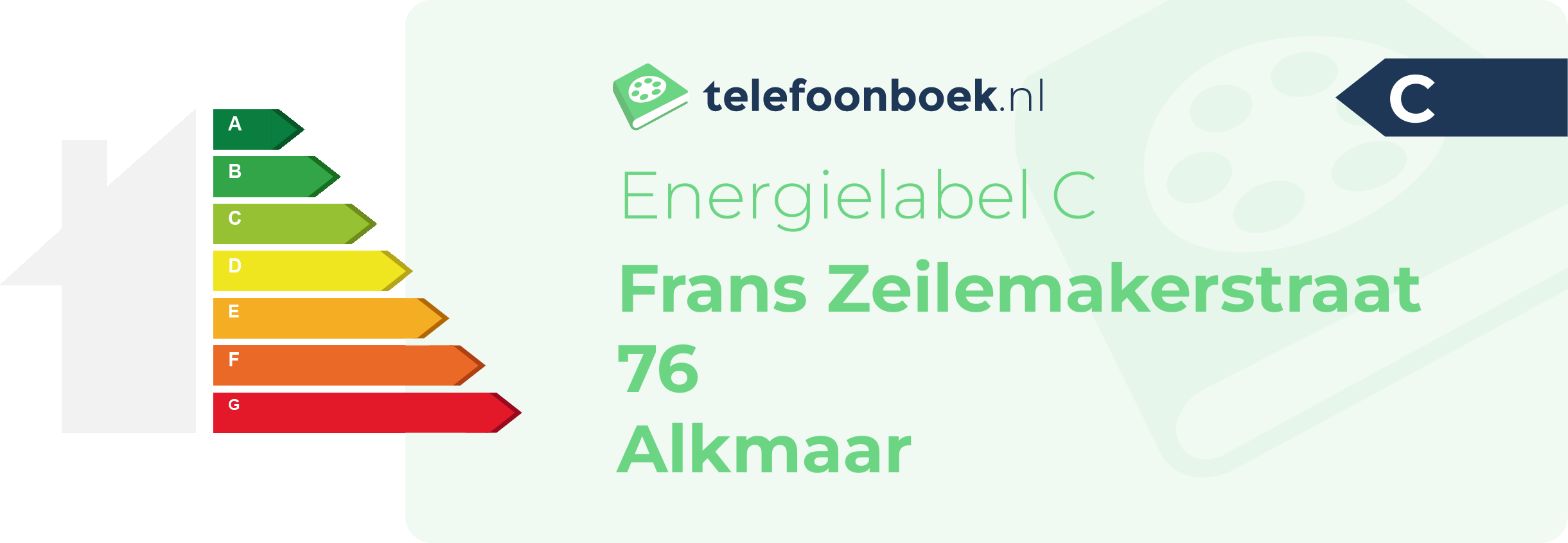 Energielabel Frans Zeilemakerstraat 76 Alkmaar