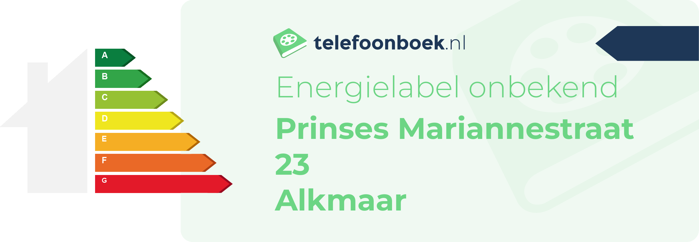 Energielabel Prinses Mariannestraat 23 Alkmaar