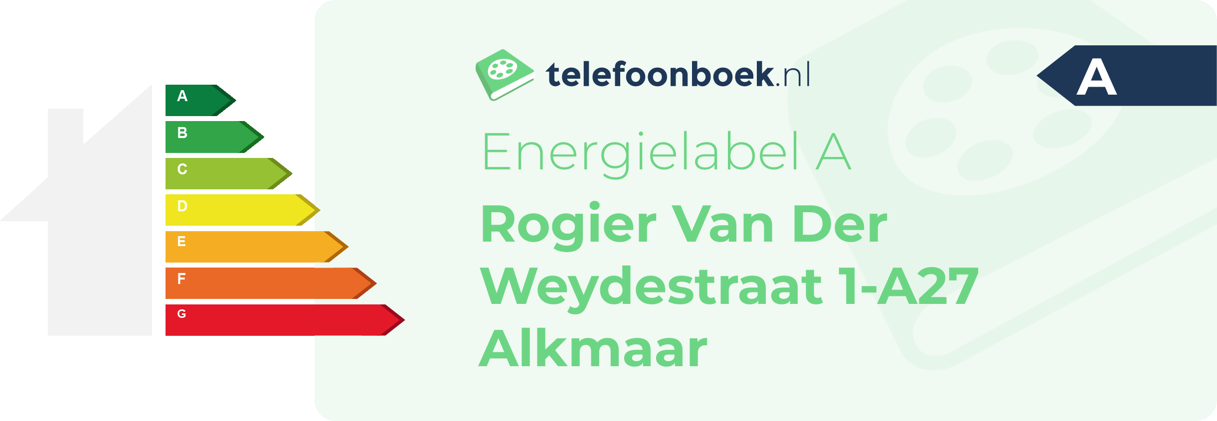 Energielabel Rogier Van Der Weydestraat 1-A27 Alkmaar
