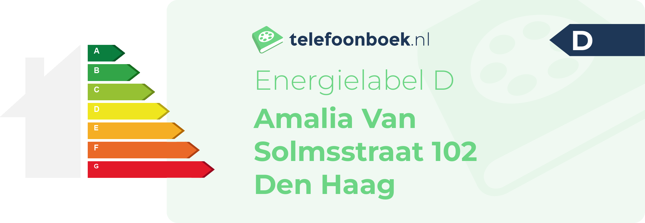 Energielabel Amalia Van Solmsstraat 102 Den Haag