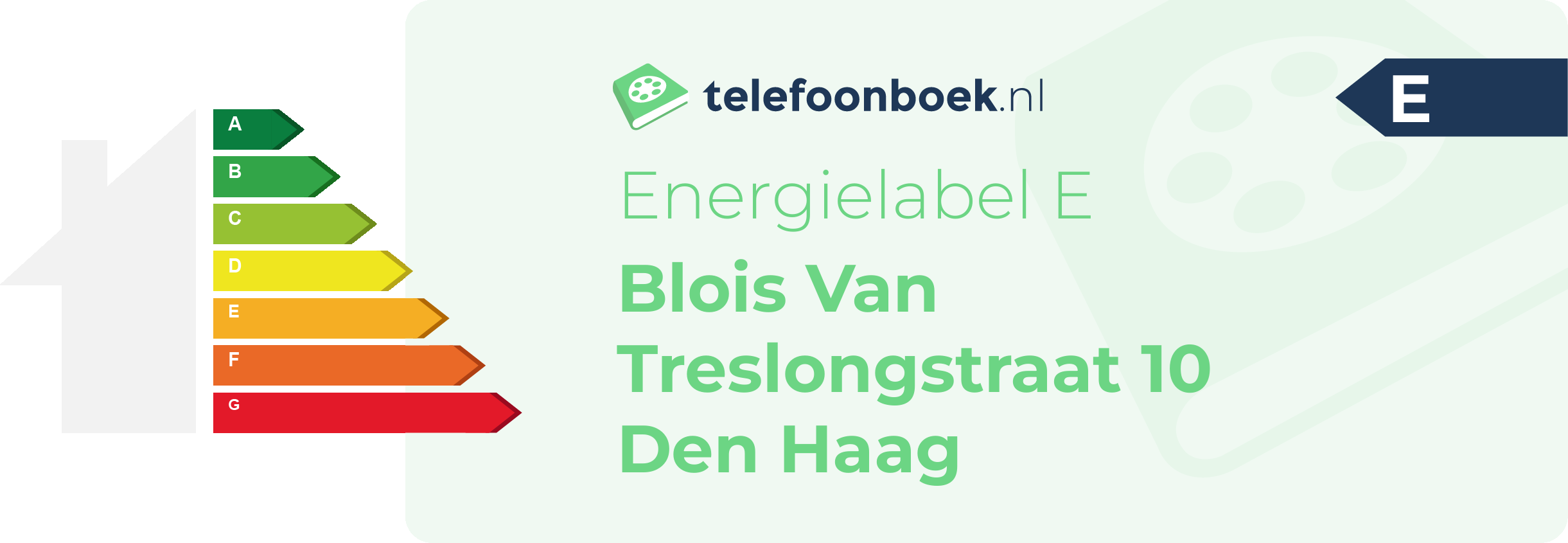 Energielabel Blois Van Treslongstraat 10 Den Haag