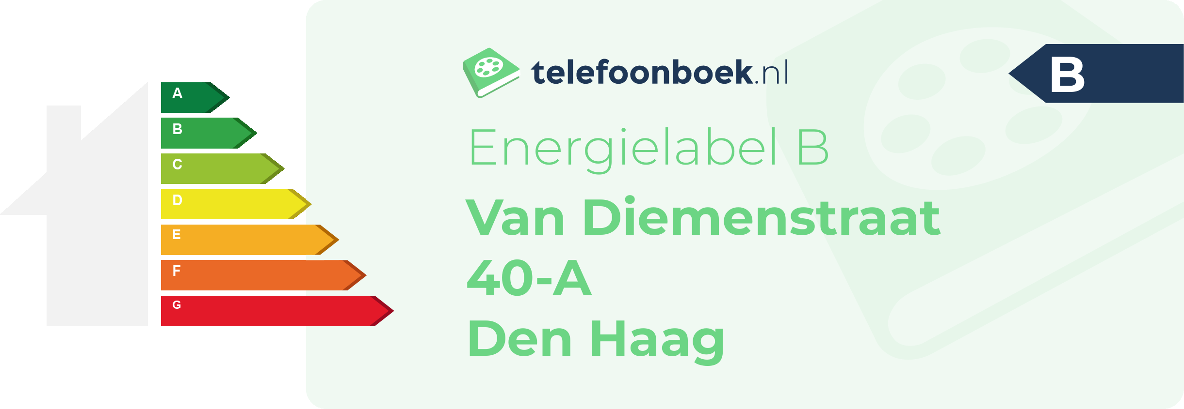 Energielabel Van Diemenstraat 40-A Den Haag