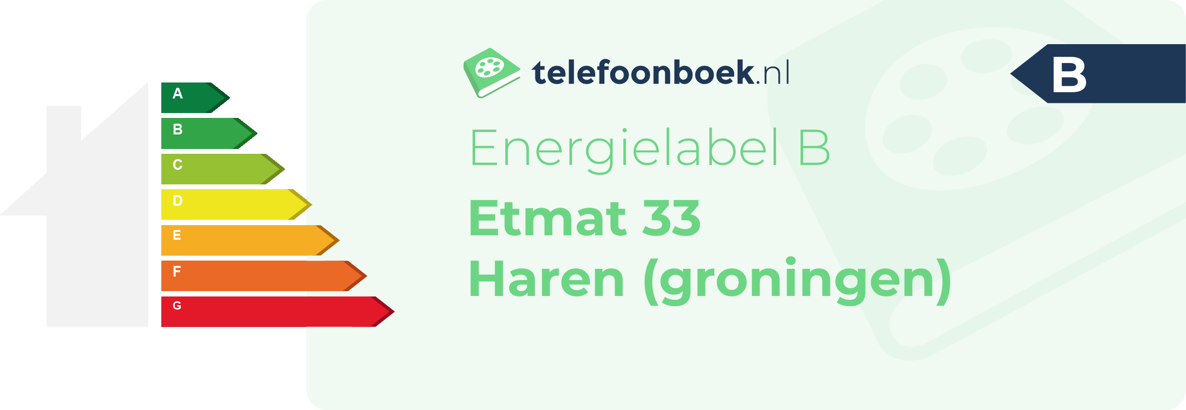 Energielabel Etmat 33 Haren (Groningen)