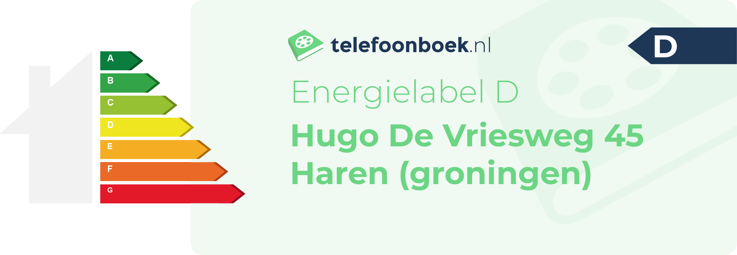 Energielabel Hugo De Vriesweg 45 Haren (Groningen)