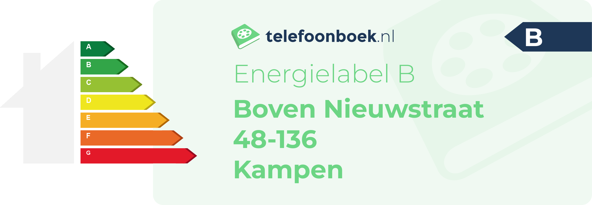 Energielabel Boven Nieuwstraat 48-136 Kampen