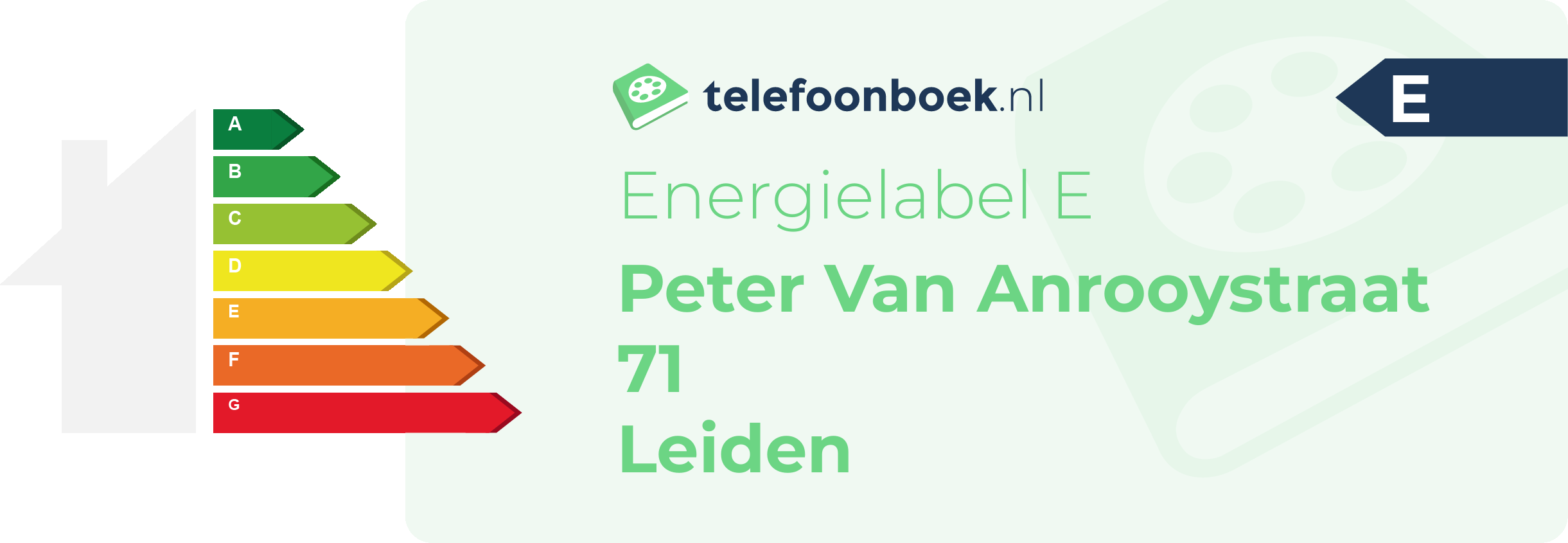 Energielabel Peter Van Anrooystraat 71 Leiden