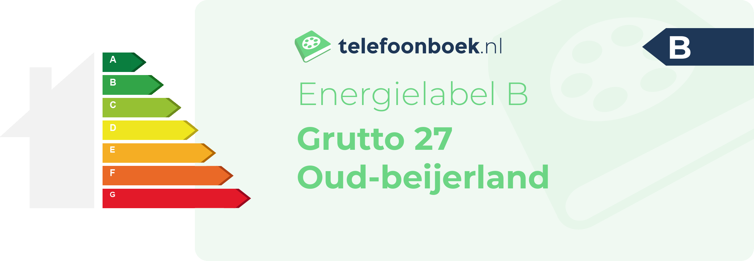 Energielabel Grutto 27 Oud-Beijerland