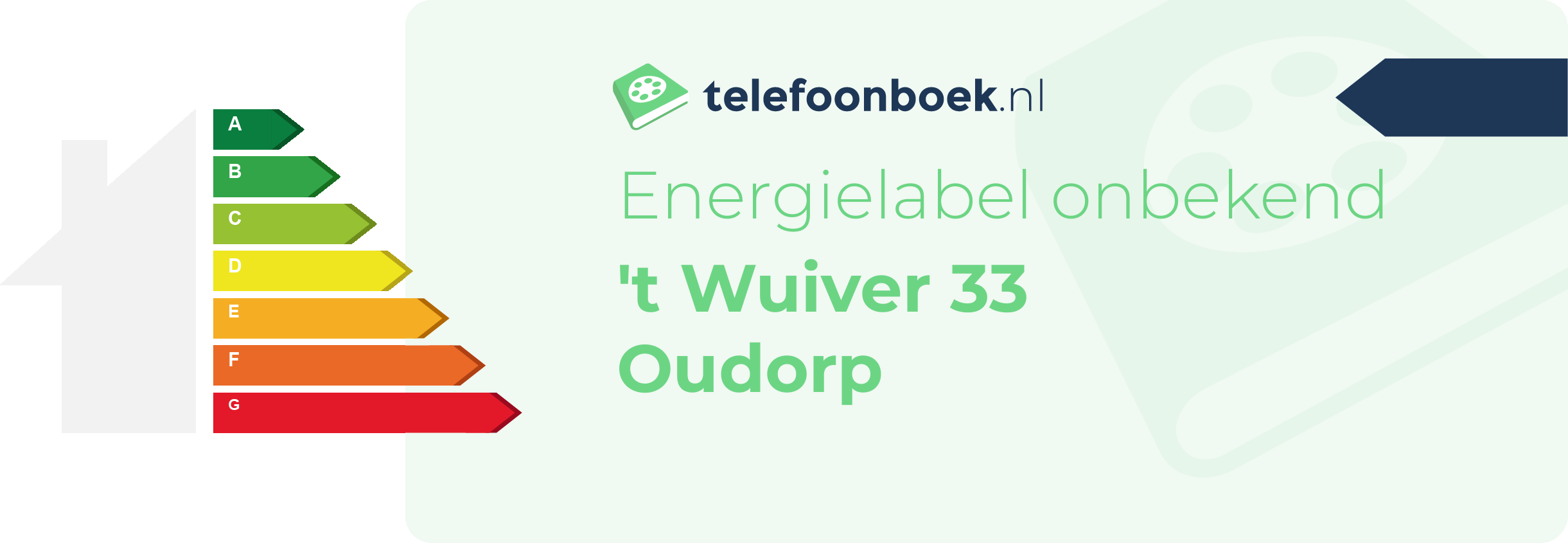 Energielabel 't Wuiver 33 Oudorp