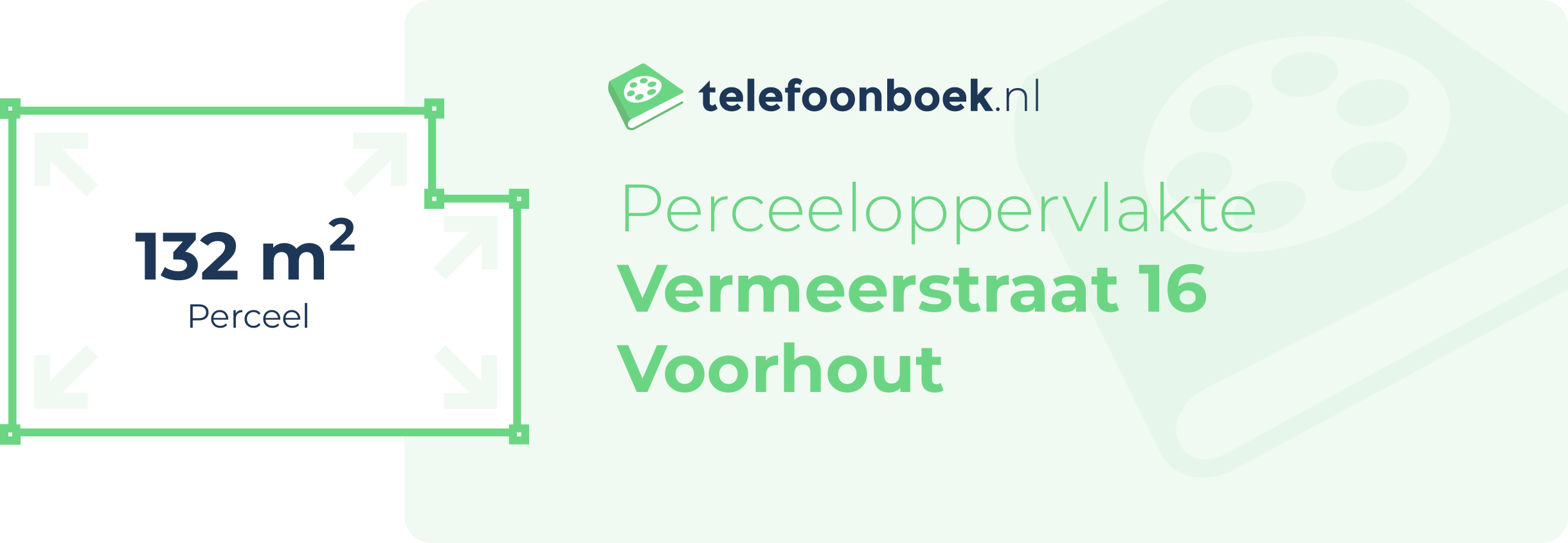 Perceeloppervlakte Vermeerstraat 16 Voorhout