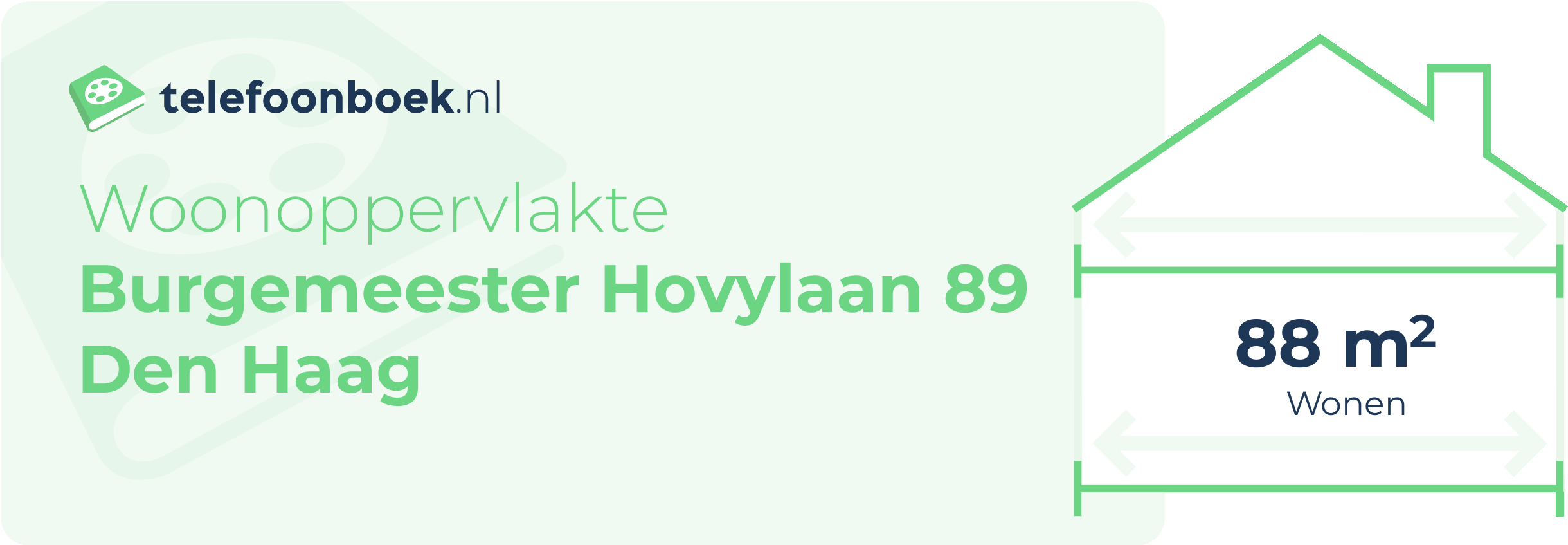 Woonoppervlakte Burgemeester Hovylaan 89 Den Haag