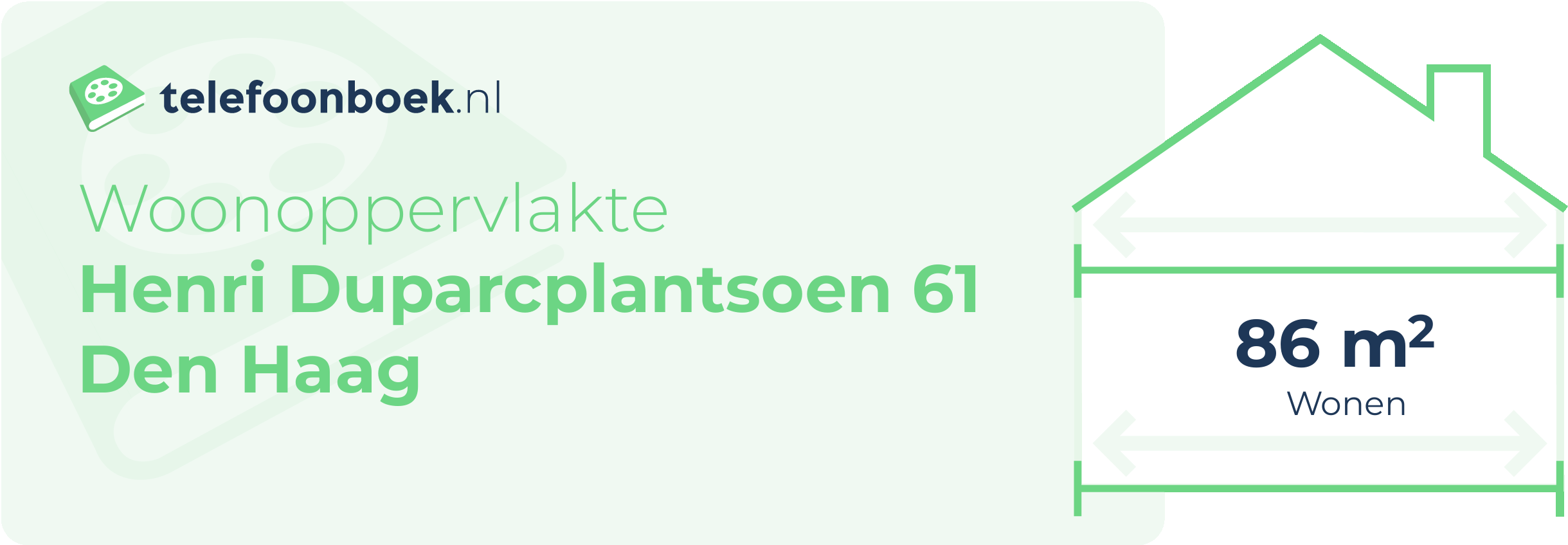 Woonoppervlakte Henri Duparcplantsoen 61 Den Haag