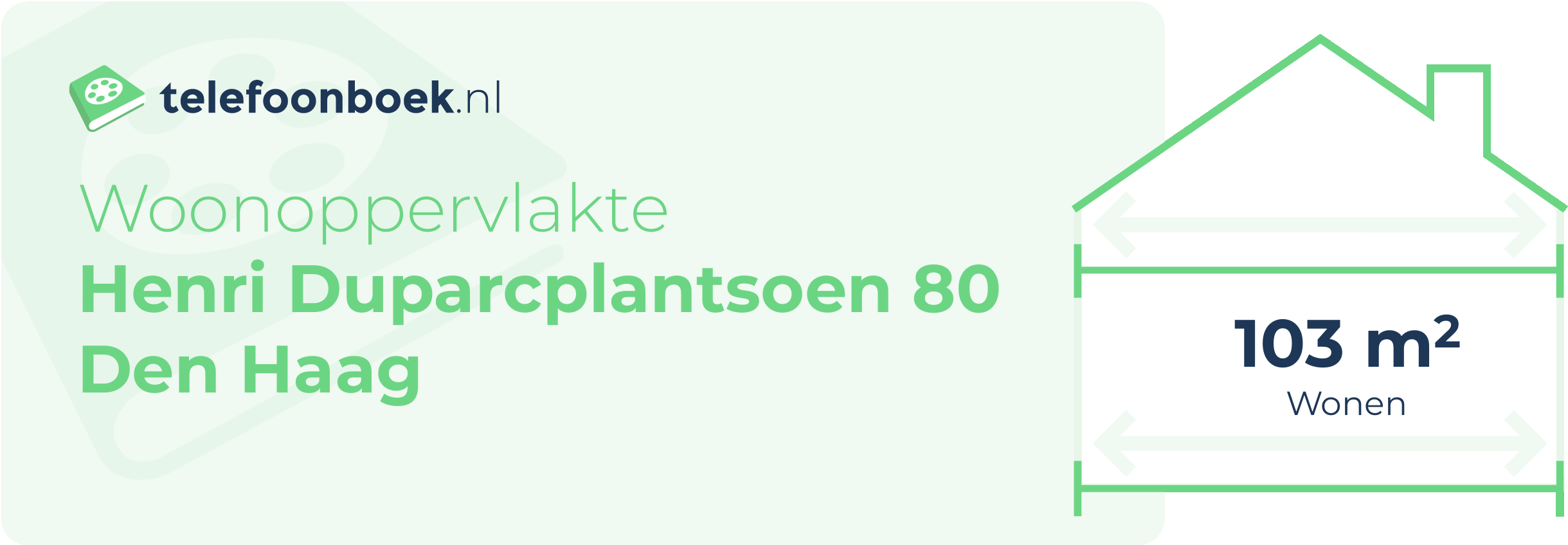 Woonoppervlakte Henri Duparcplantsoen 80 Den Haag