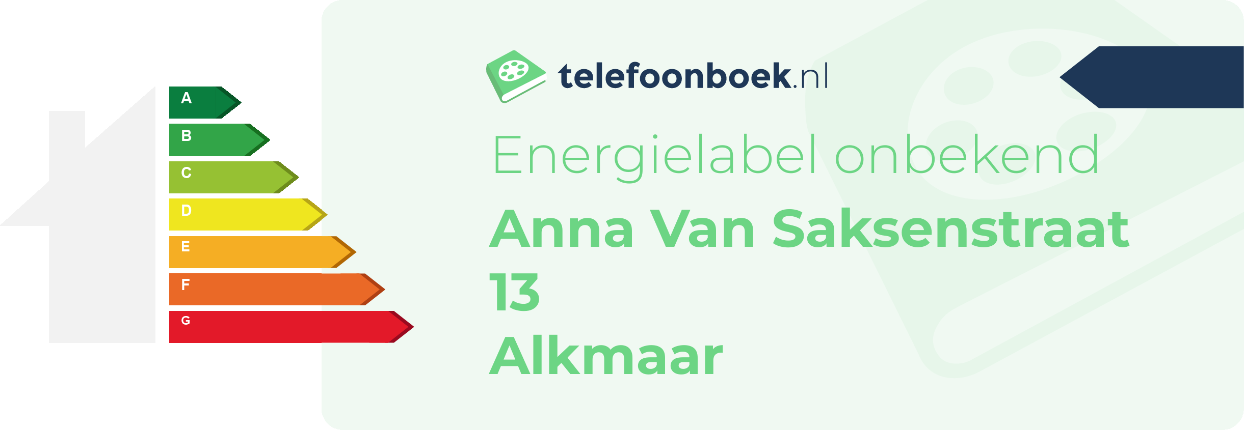 Energielabel Anna Van Saksenstraat 13 Alkmaar