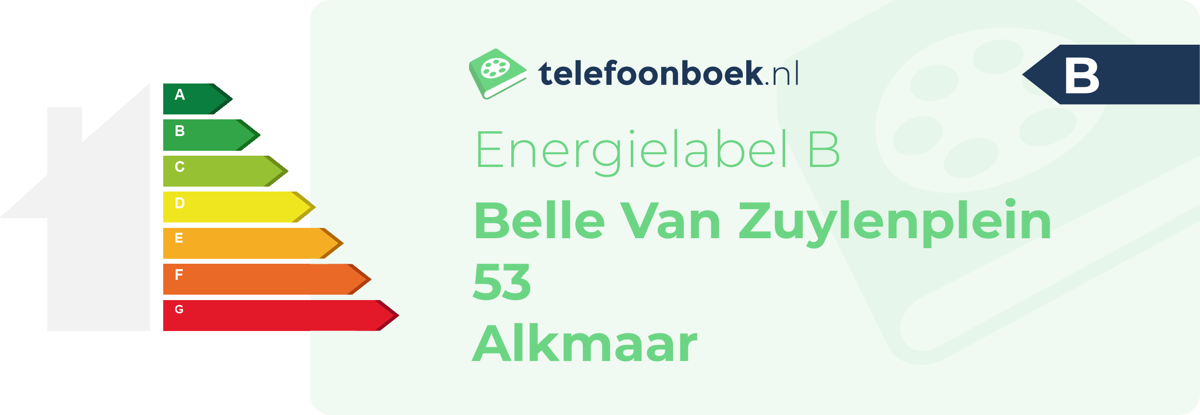 Energielabel Belle Van Zuylenplein 53 Alkmaar