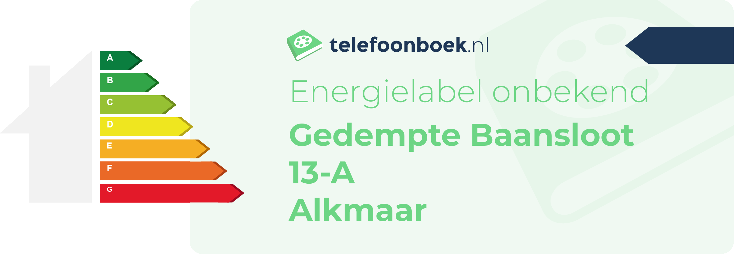 Energielabel Gedempte Baansloot 13-A Alkmaar