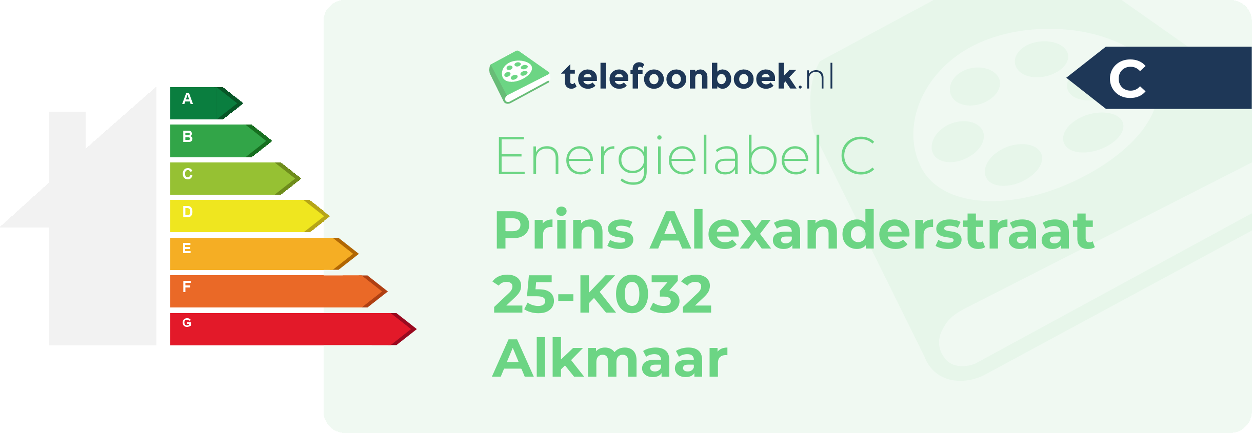 Energielabel Prins Alexanderstraat 25-K032 Alkmaar