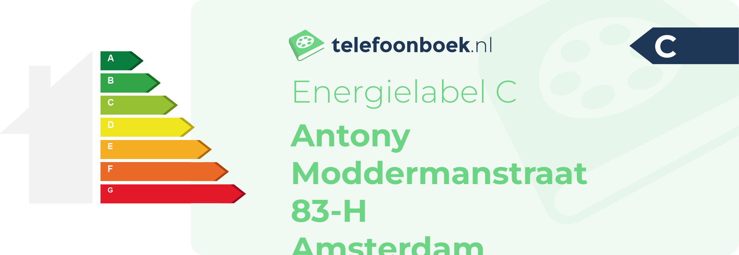 Energielabel Antony Moddermanstraat 83-H Amsterdam