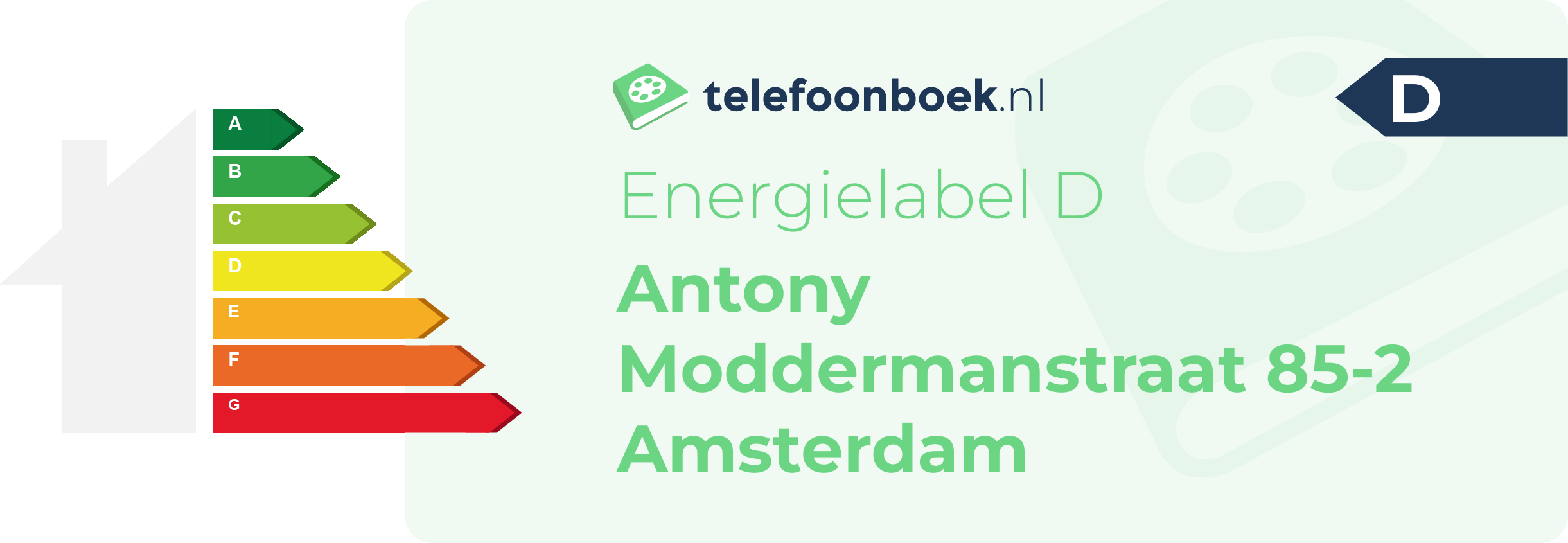 Energielabel Antony Moddermanstraat 85-2 Amsterdam