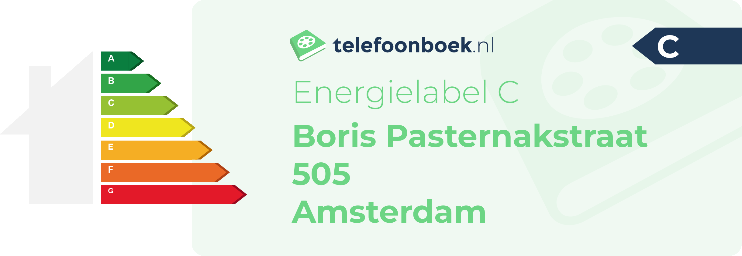 Energielabel Boris Pasternakstraat 505 Amsterdam