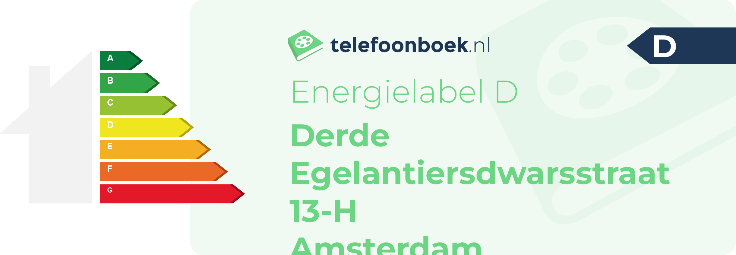Energielabel Derde Egelantiersdwarsstraat 13-H Amsterdam