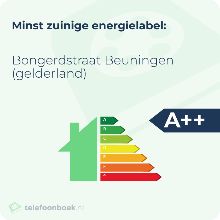 Energielabel Bongerdstraat Beuningen (Gelderland) | Minst zuinig