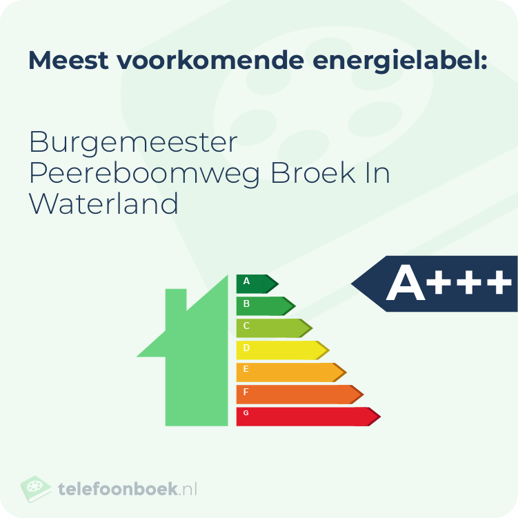Energielabel Burgemeester Peereboomweg Broek In Waterland | Meest voorkomend