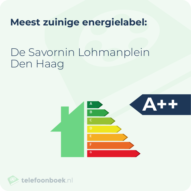 Energielabel De Savornin Lohmanplein Den Haag | Meest zuinig