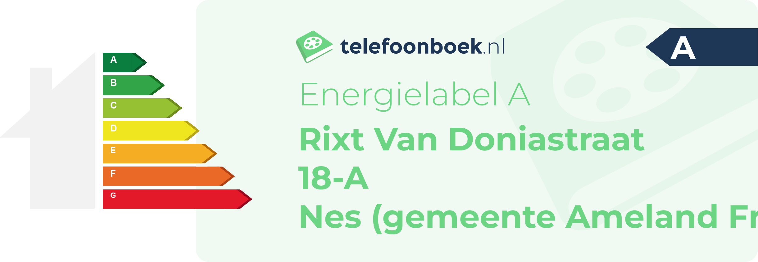 Energielabel Rixt Van Doniastraat 18-A Nes (gemeente Ameland Friesland)