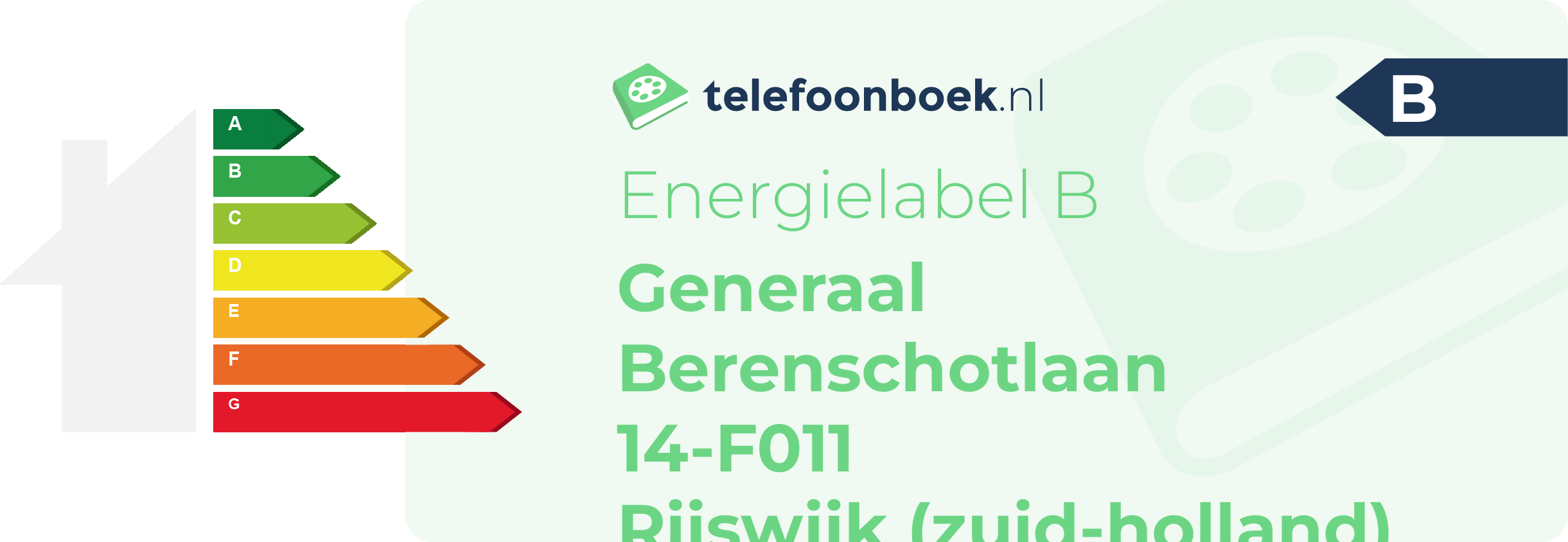 Energielabel Generaal Berenschotlaan 14-F011 Rijswijk (Zuid-Holland)