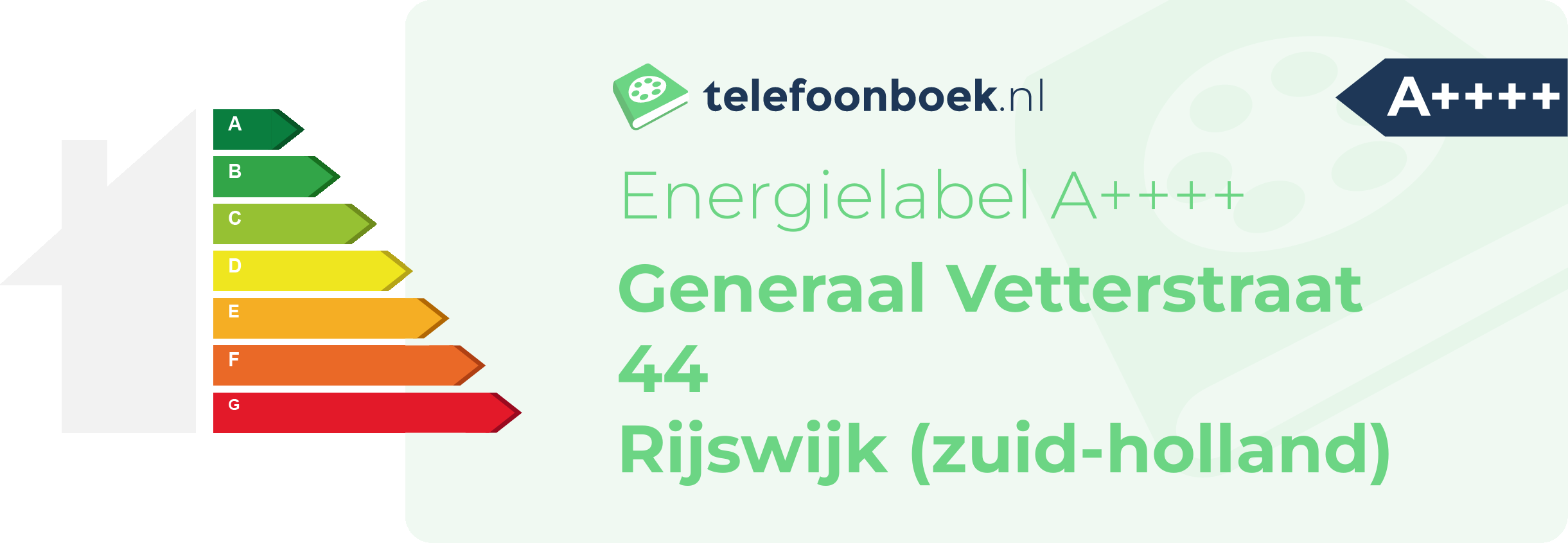 Energielabel Generaal Vetterstraat 44 Rijswijk (Zuid-Holland)