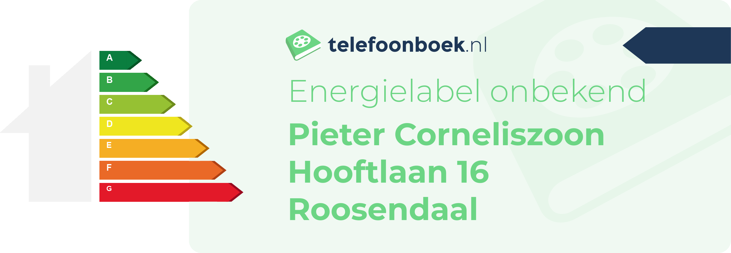 Energielabel Pieter Corneliszoon Hooftlaan 16 Roosendaal