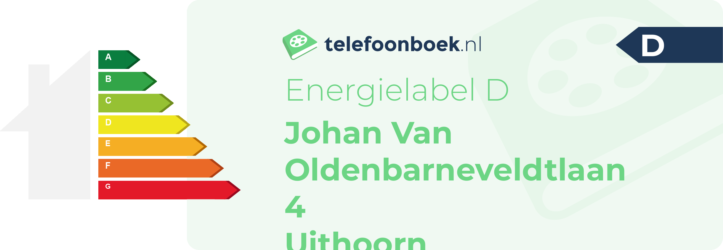 Energielabel Johan Van Oldenbarneveldtlaan 4 Uithoorn