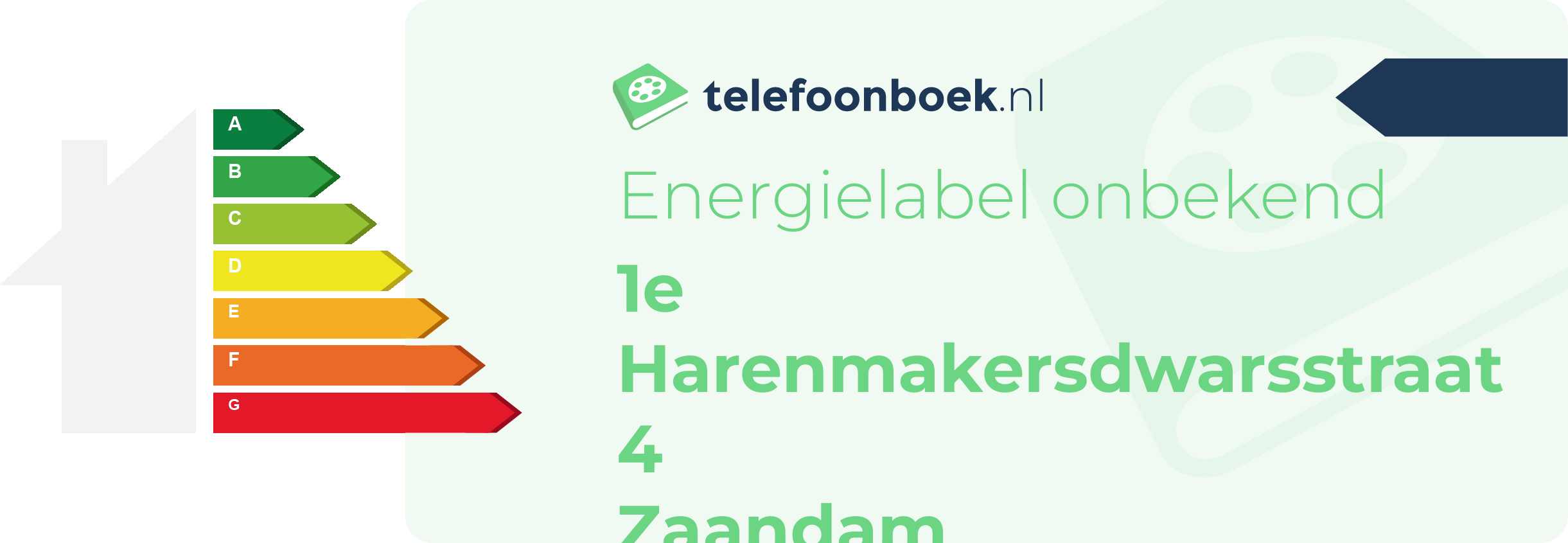 Energielabel 1e Harenmakersdwarsstraat 4 Zaandam