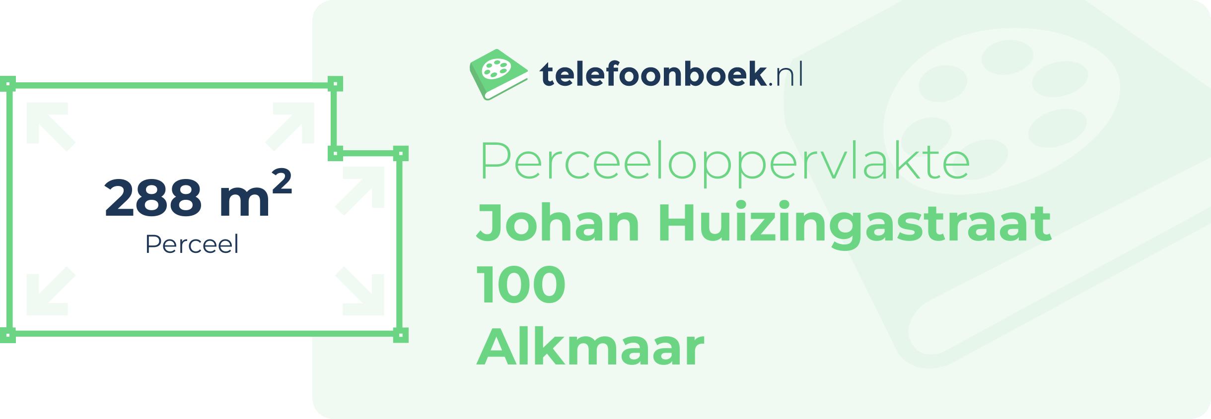 Perceeloppervlakte Johan Huizingastraat 100 Alkmaar