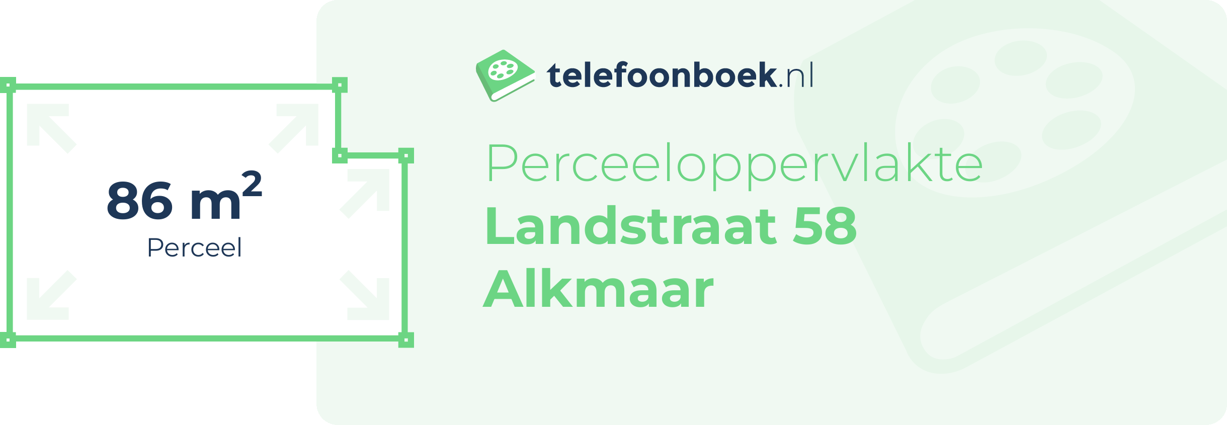 Perceeloppervlakte Landstraat 58 Alkmaar