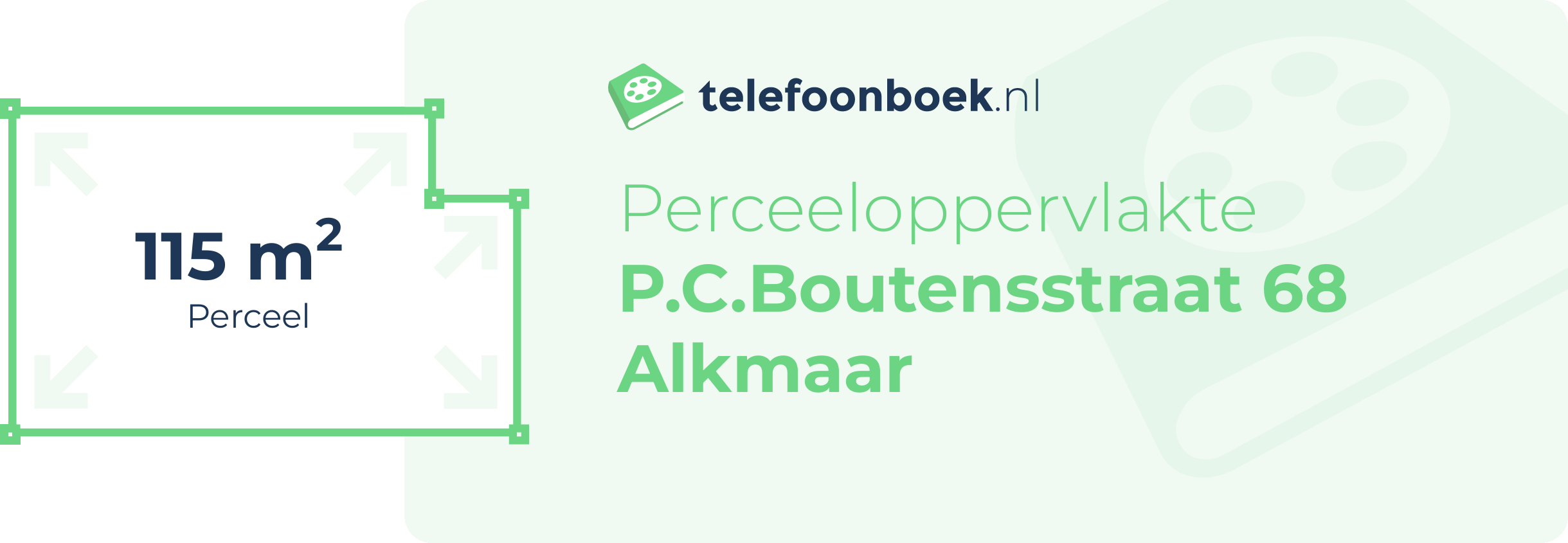 Perceeloppervlakte P.C.Boutensstraat 68 Alkmaar