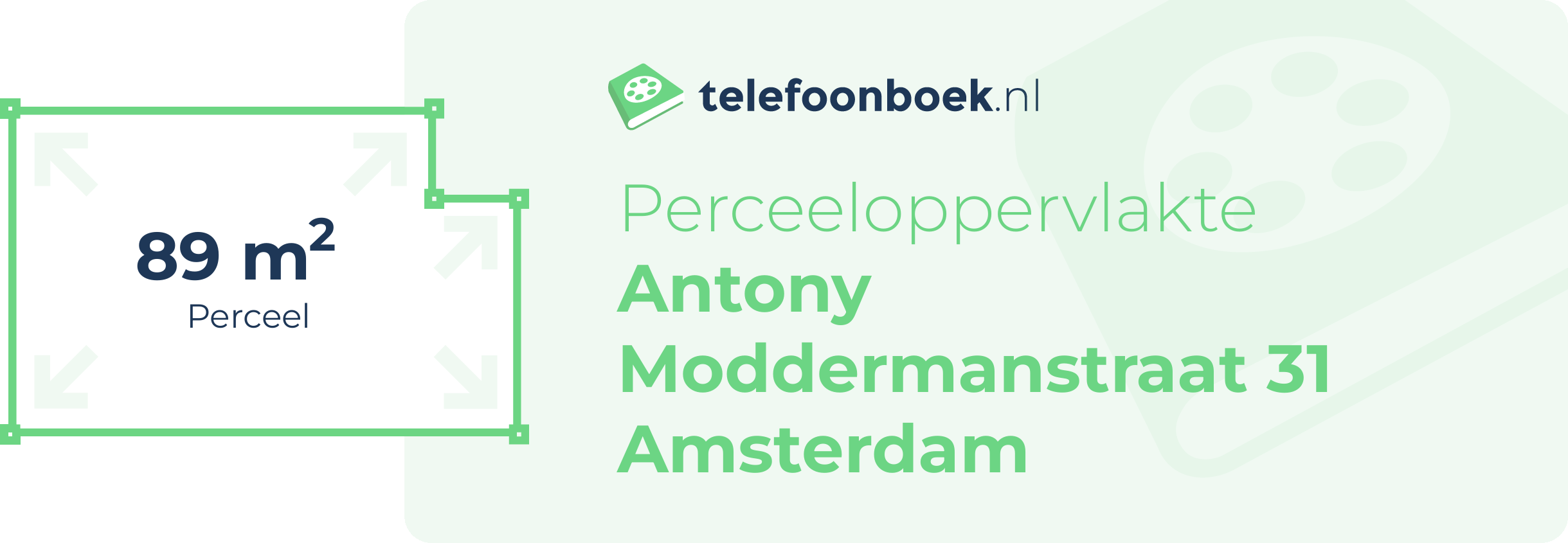 Perceeloppervlakte Antony Moddermanstraat 31 Amsterdam
