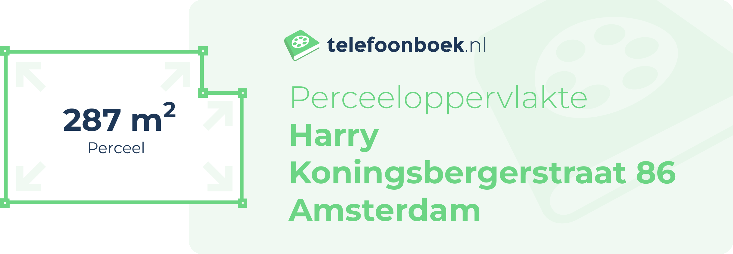 Perceeloppervlakte Harry Koningsbergerstraat 86 Amsterdam