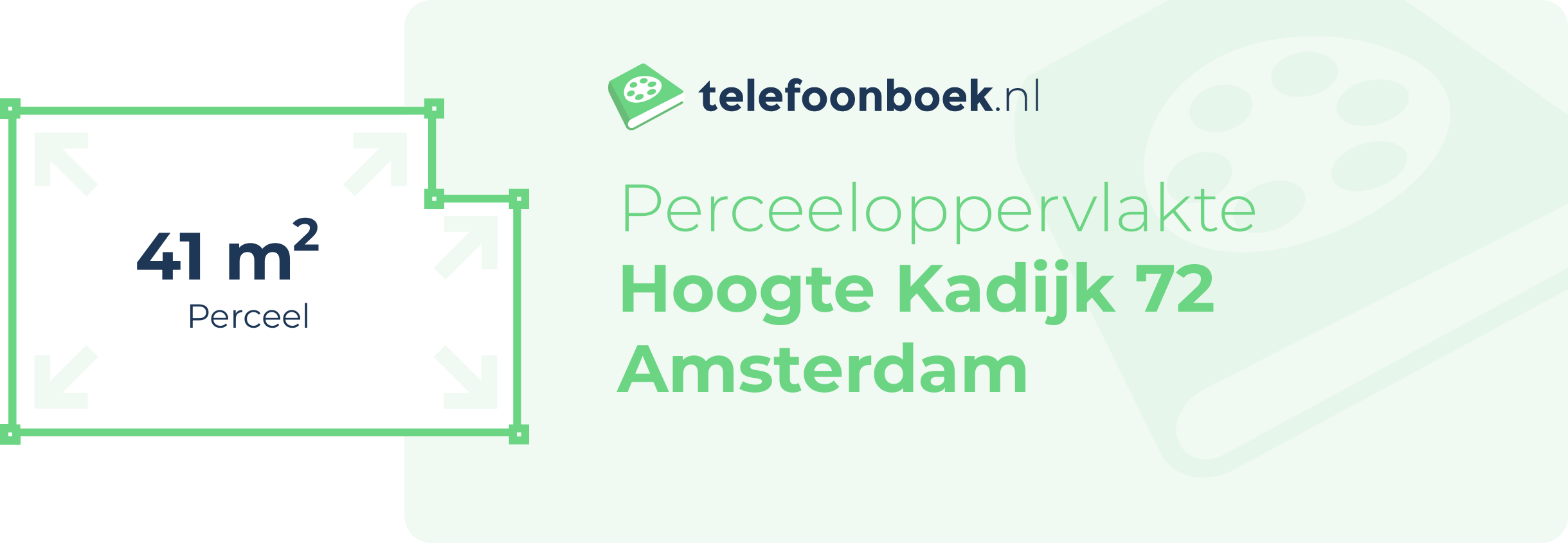 Perceeloppervlakte Hoogte Kadijk 72 Amsterdam