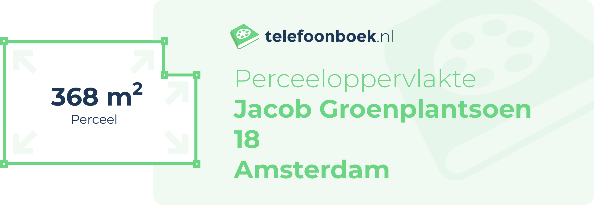 Perceeloppervlakte Jacob Groenplantsoen 18 Amsterdam