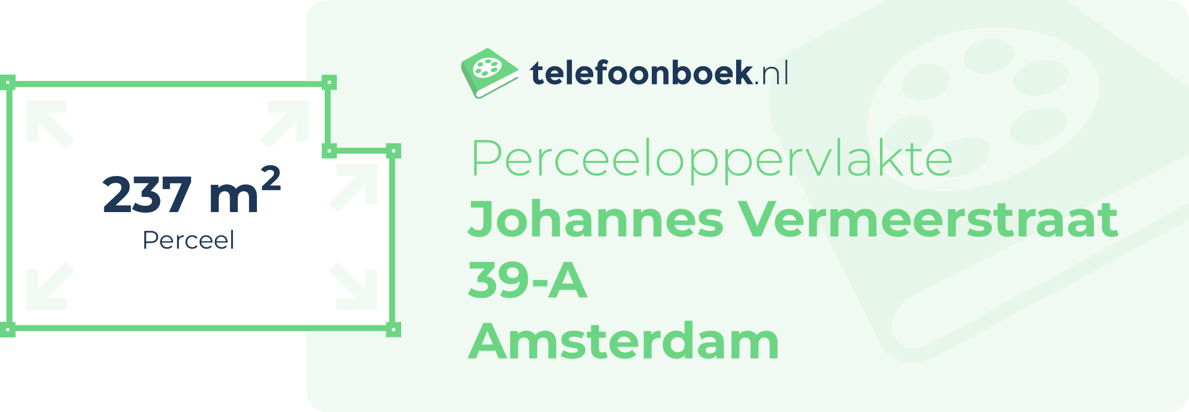 Perceeloppervlakte Johannes Vermeerstraat 39-A Amsterdam