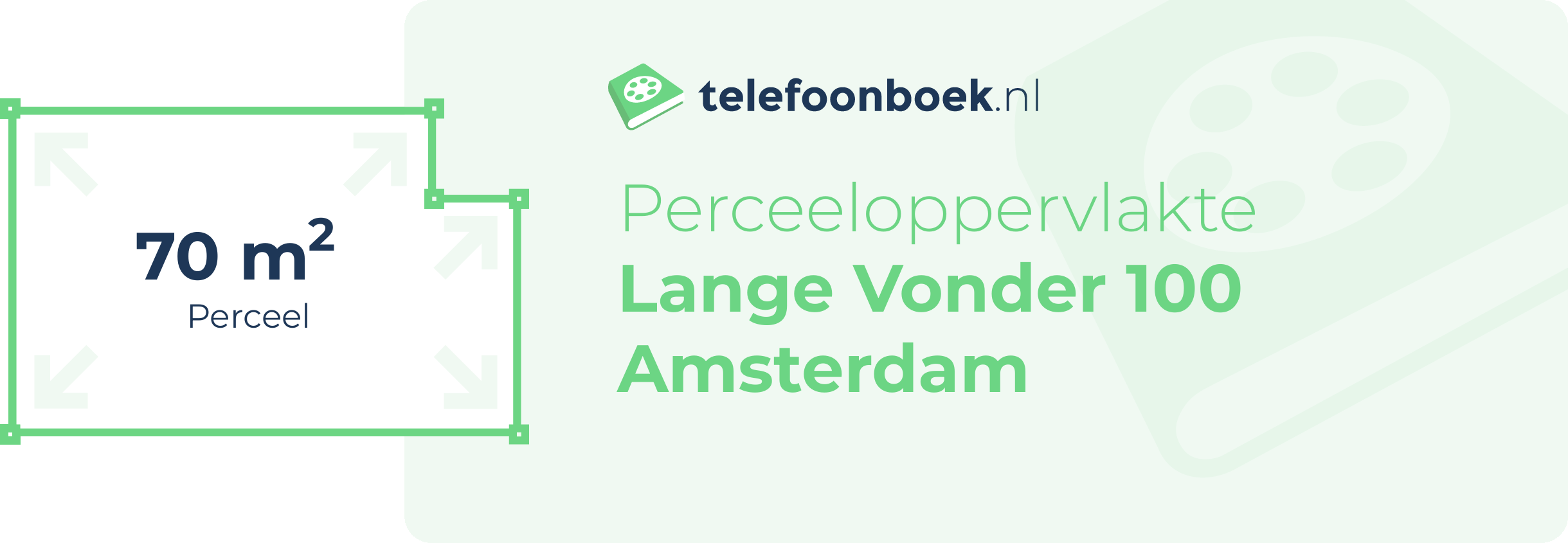 Perceeloppervlakte Lange Vonder 100 Amsterdam