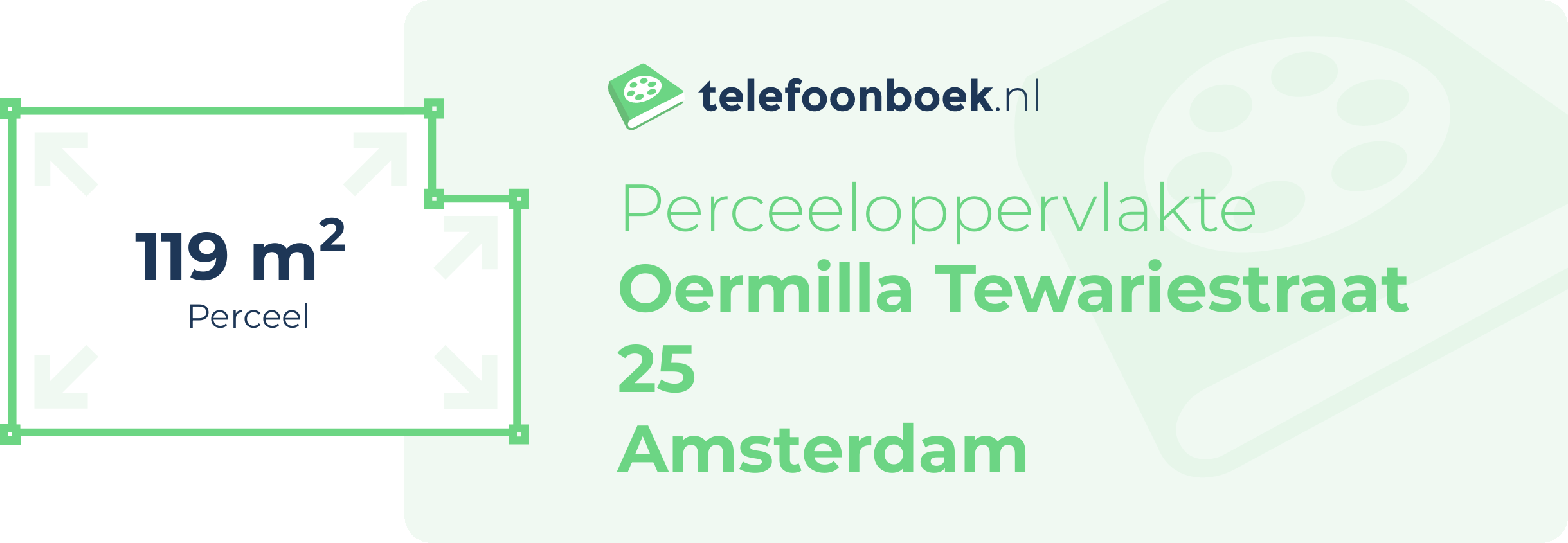 Perceeloppervlakte Oermilla Tewariestraat 25 Amsterdam