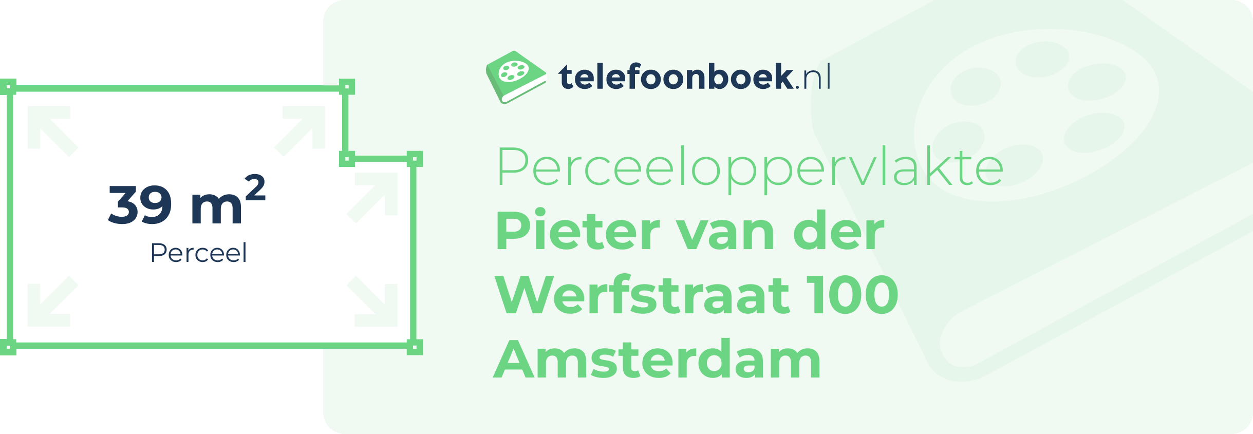 Perceeloppervlakte Pieter Van Der Werfstraat 100 Amsterdam