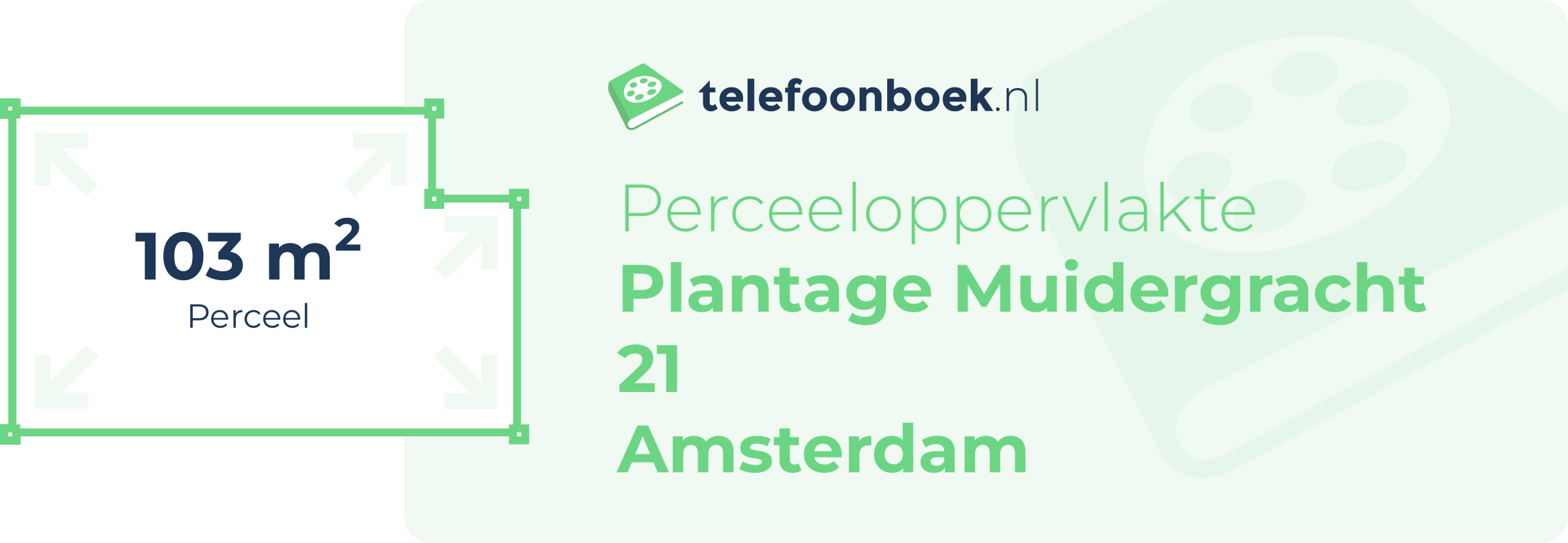 Perceeloppervlakte Plantage Muidergracht 21 Amsterdam