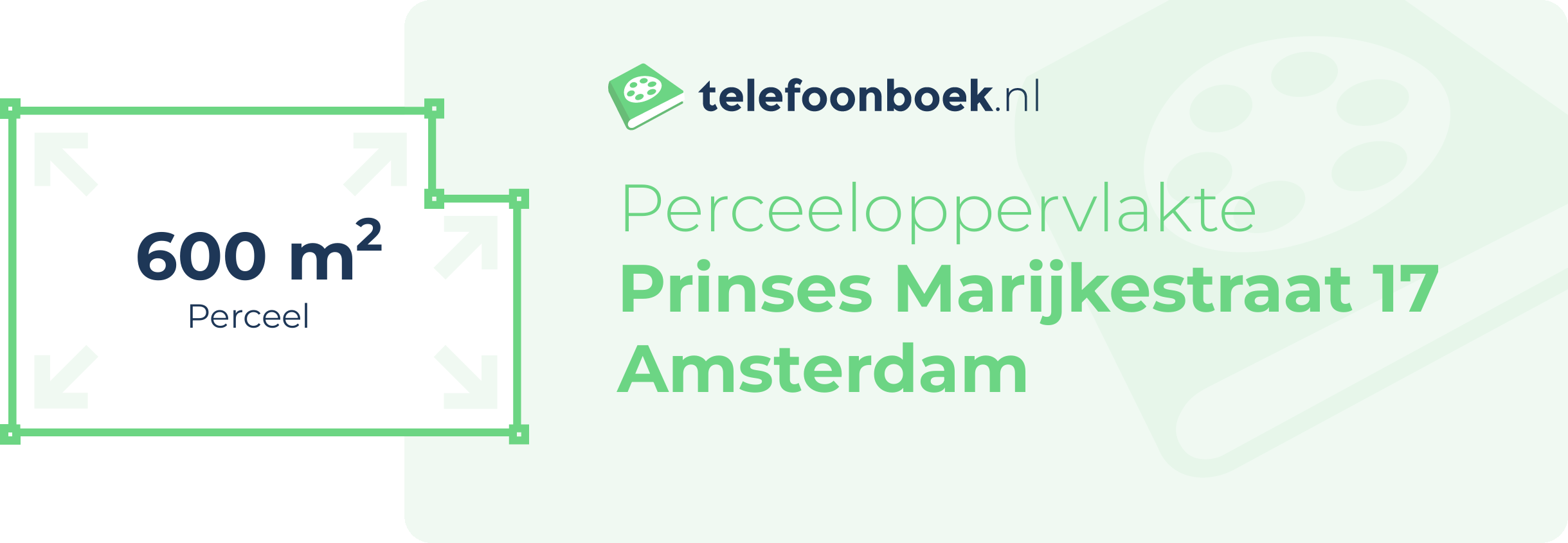 Perceeloppervlakte Prinses Marijkestraat 17 Amsterdam