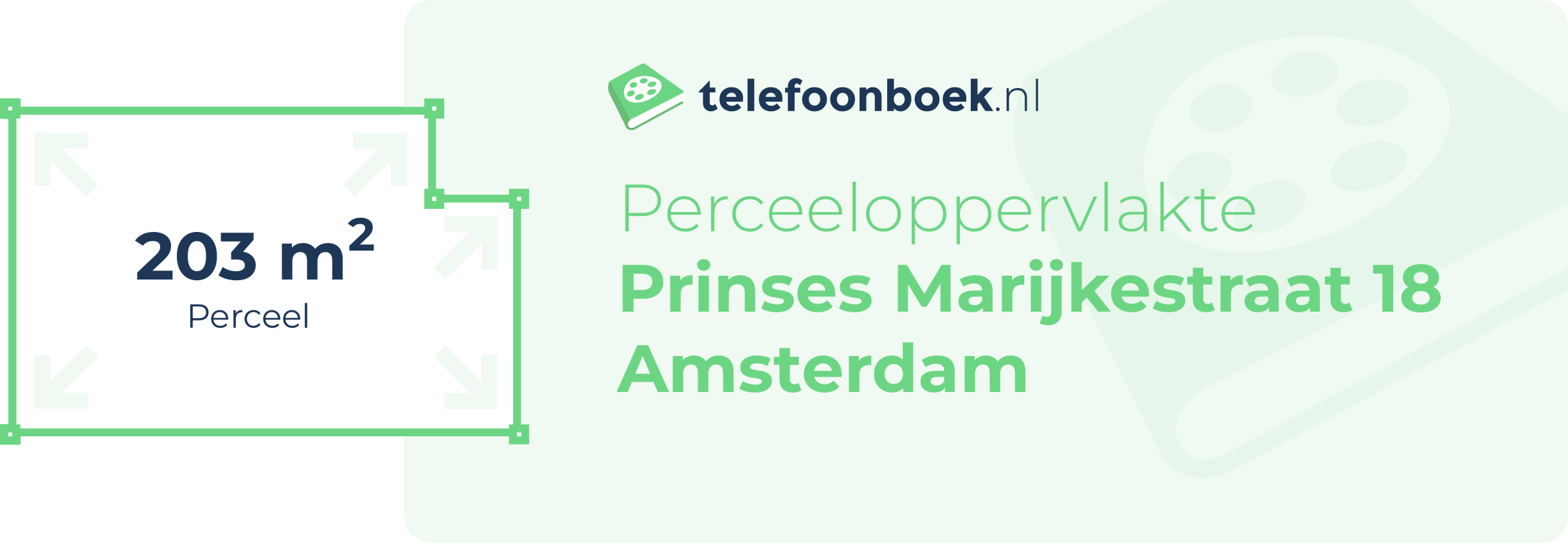 Perceeloppervlakte Prinses Marijkestraat 18 Amsterdam