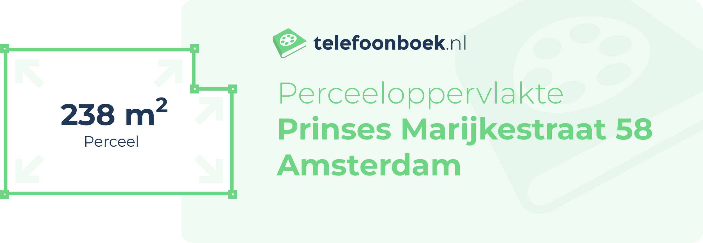 Perceeloppervlakte Prinses Marijkestraat 58 Amsterdam